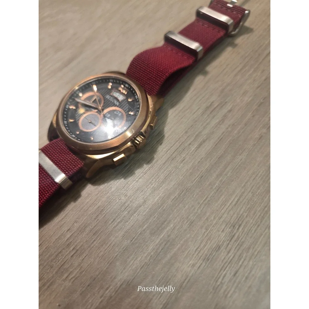 Bulova Watch Mens Classic 97B136 Chronograph Rose Gold Tone Quartz Date 43mm